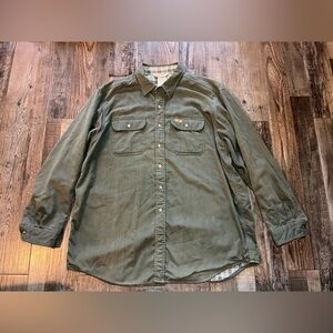 Vintage Carhartt Green Lined Flannel Workwear Men's XL